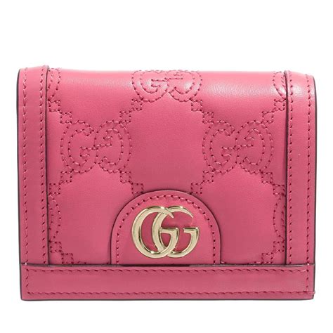 gucci pink leather wallet|gucci leather bifold wallet.